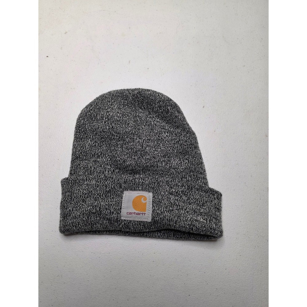 Carhartt Acrylic Watch Hat Charcoal Heather Gray Marl Knit Cuffed Beanie Logo